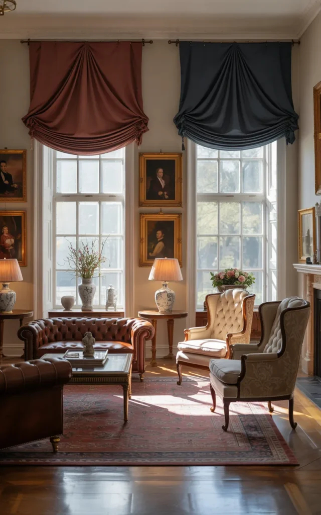 Add curtain pelmets for a structured finish