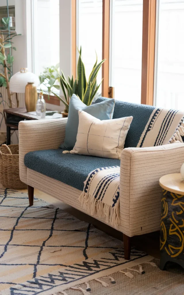 Add texture through cushions and throws