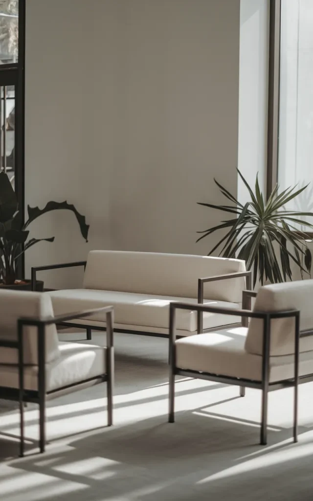 Choose furniture with clean, simple lines