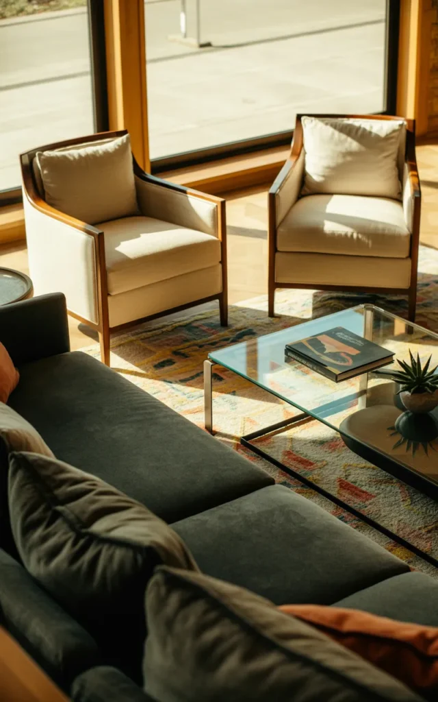 Create a cozy conversation zone with seating