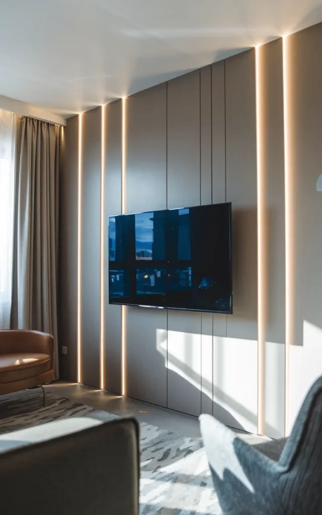 Go for a floating TV panel design