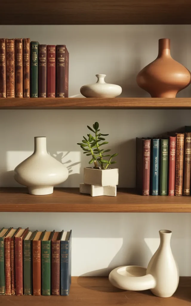 Style your shelves with intention, not clutter