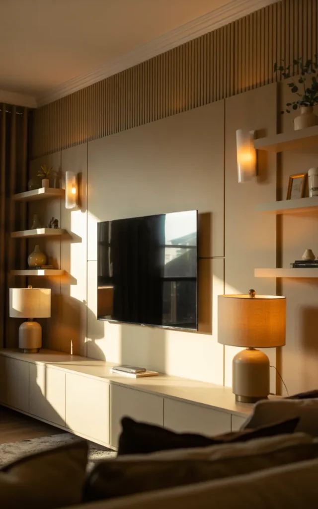 Use neutral tones with layered lighting