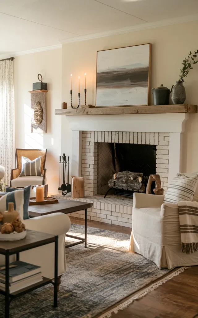 Add a fireplace-inspired focal point