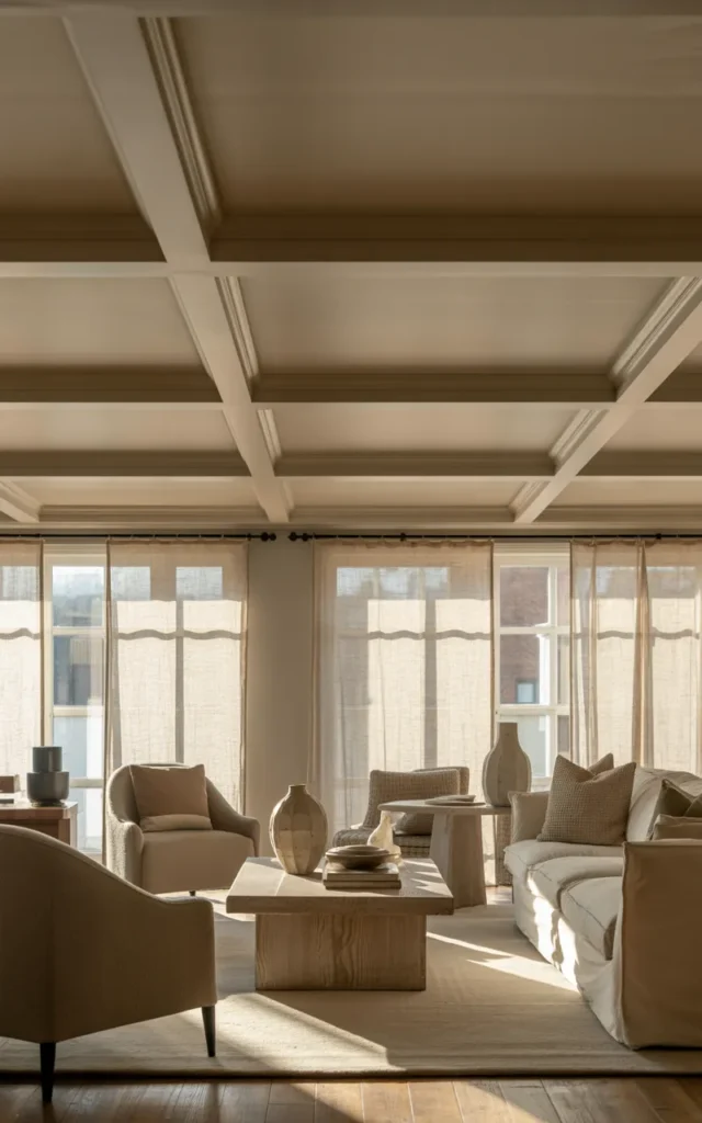 Add ceiling panels for subtle texture