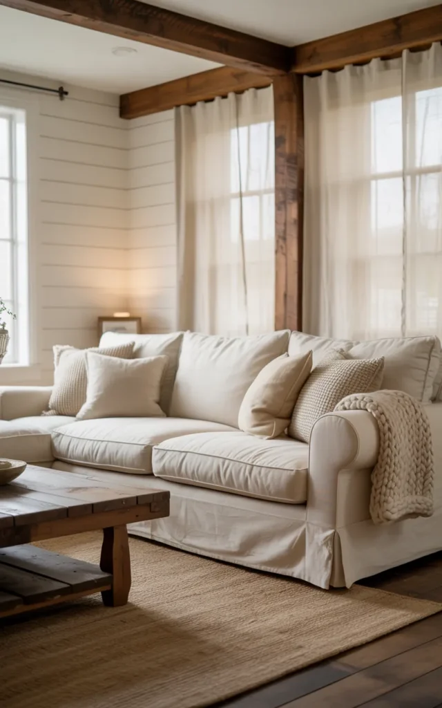 Anchor the room with a comfortable sofa