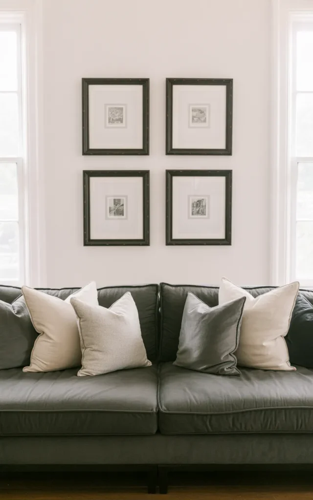 Create a symmetrical wall around your sofa