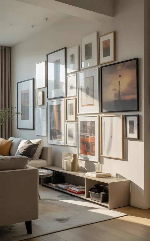 Create depth with layered wall art