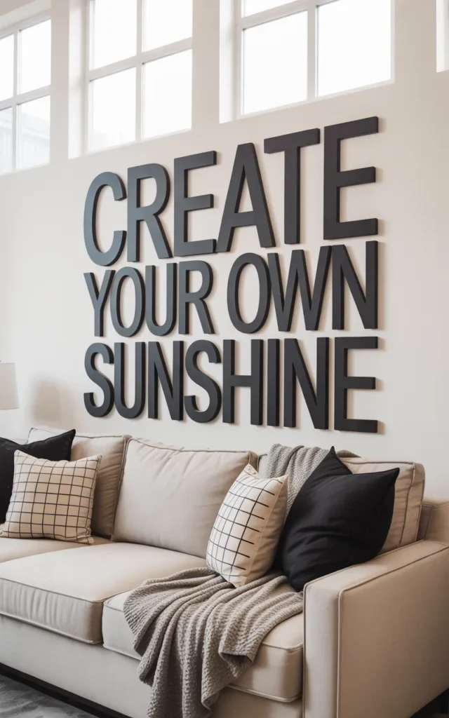 Hang oversized typography or quote art