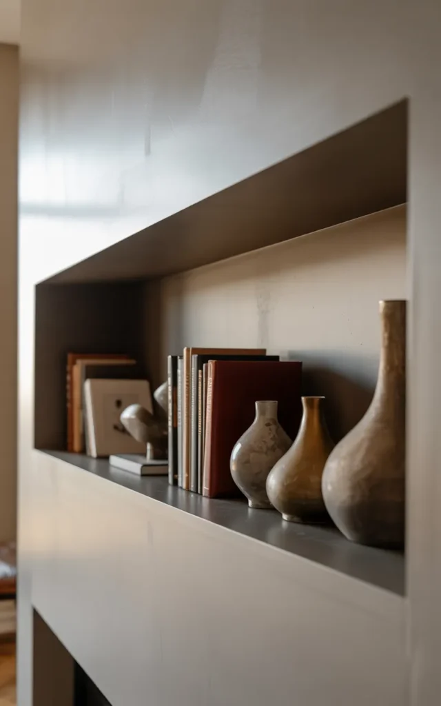 Install a built-in wall niche for decor display