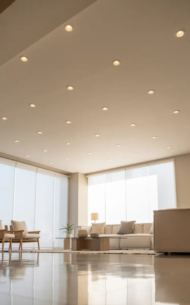 Install recessed spotlights for a clean, modern glow