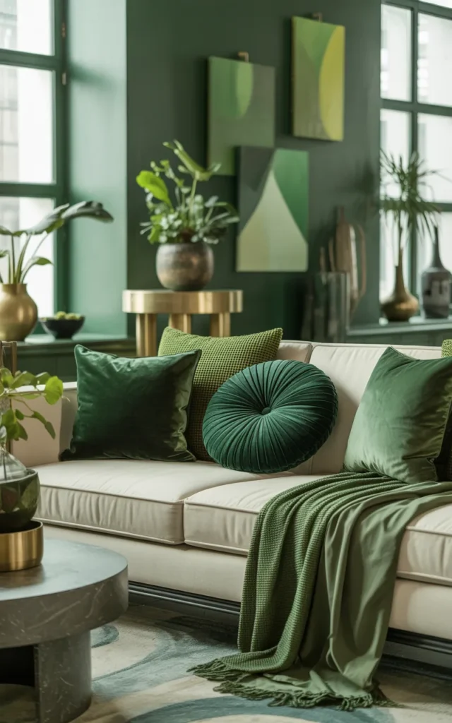 Layer different shades of green for depth