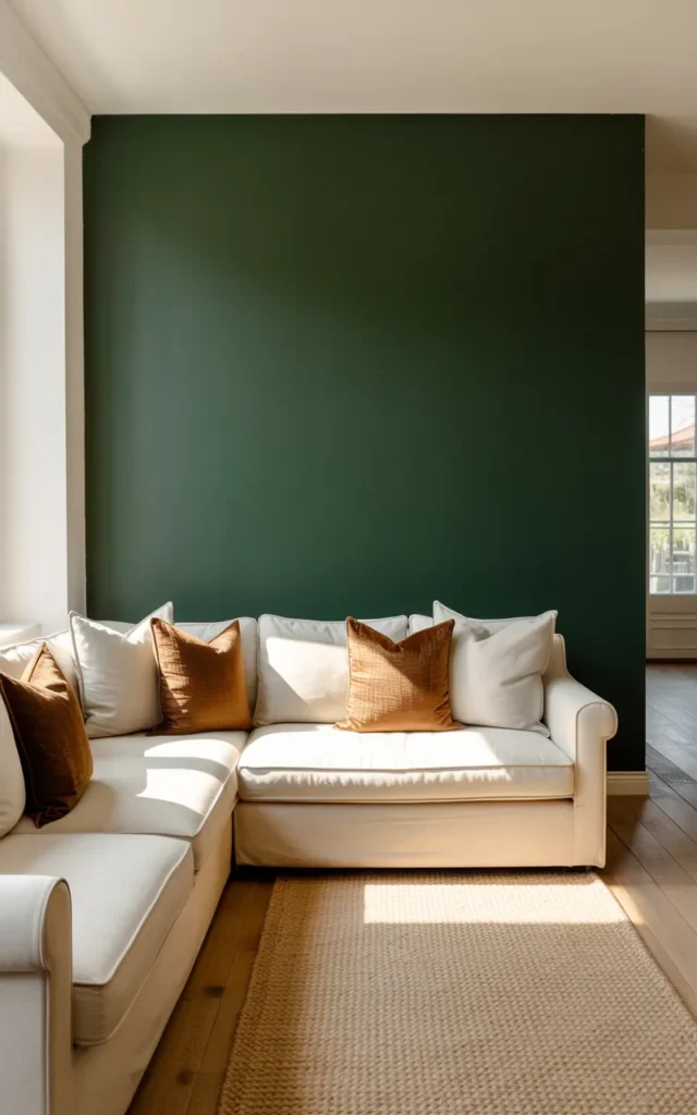 Paint a bold accent wall behind your seating
