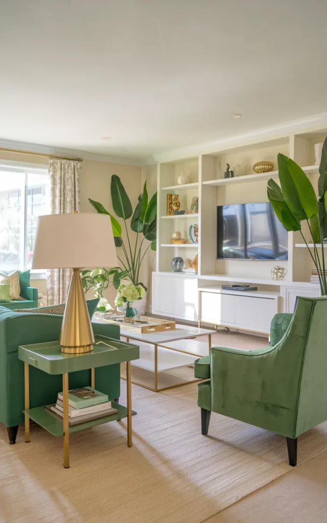 Pair green with gold accents for a luxe touch ✨