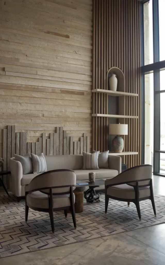 Use textured wall panels for depth