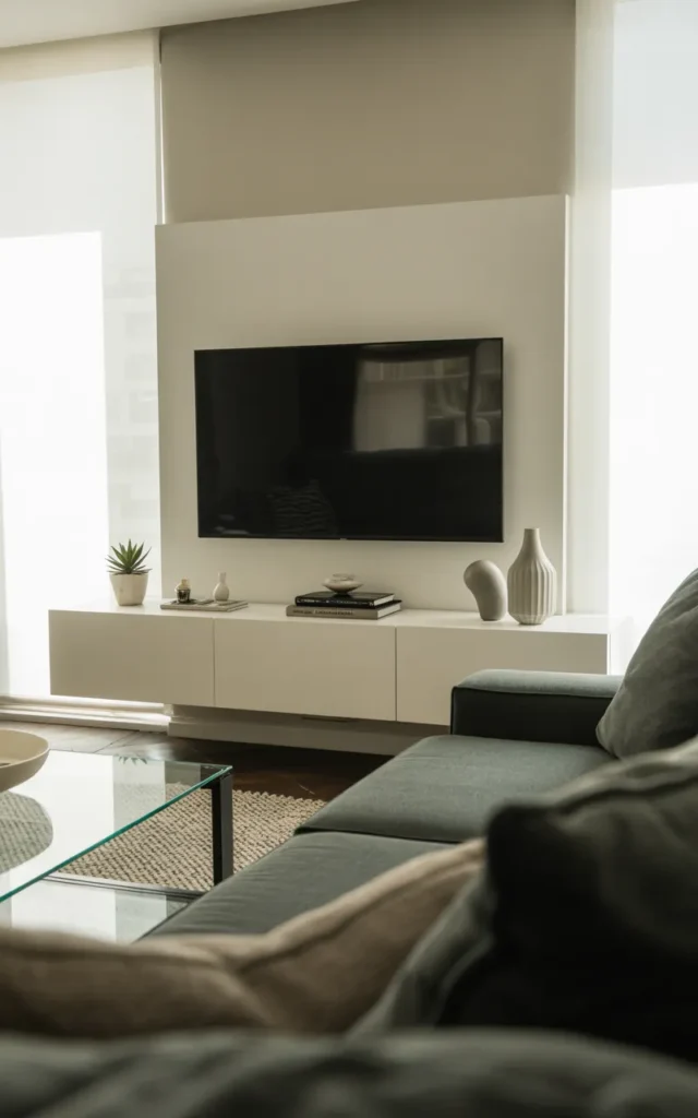 Use wall-mounted TV units to save space