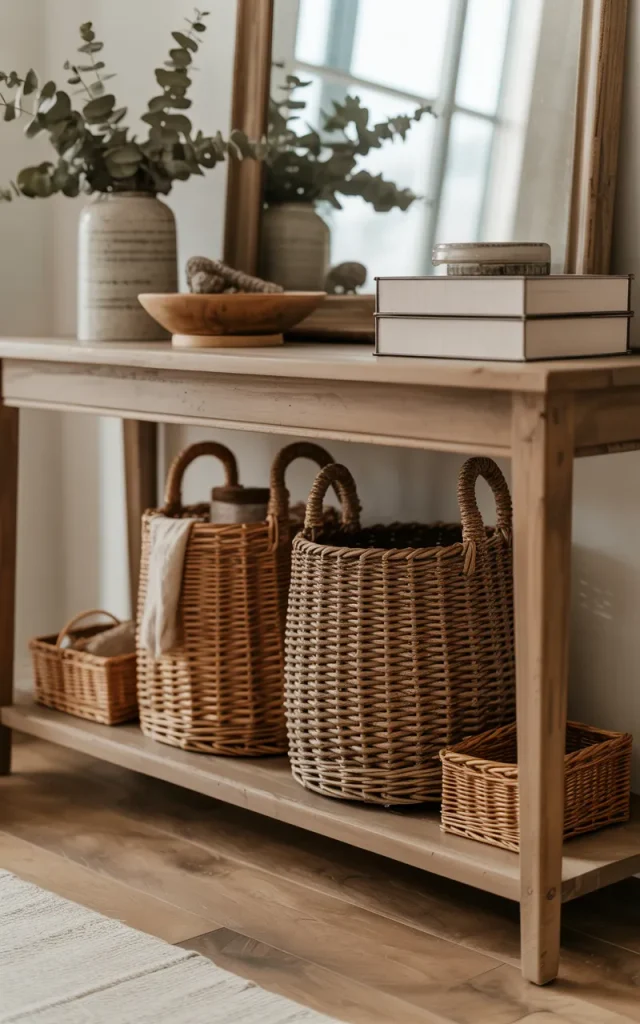 Place Oversized Baskets Beneath Furniture