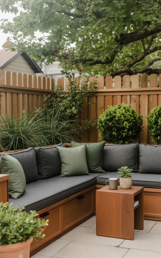 Add a built-in bench along the boundary.