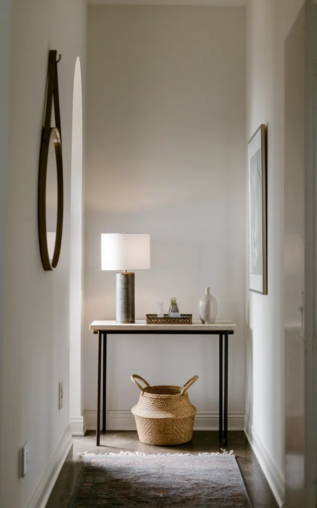 Add a slim console for everyday storage.