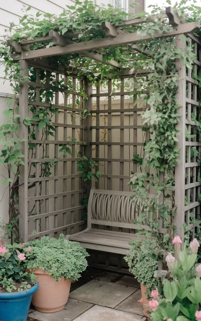 Add a trellis with a climbing plant.