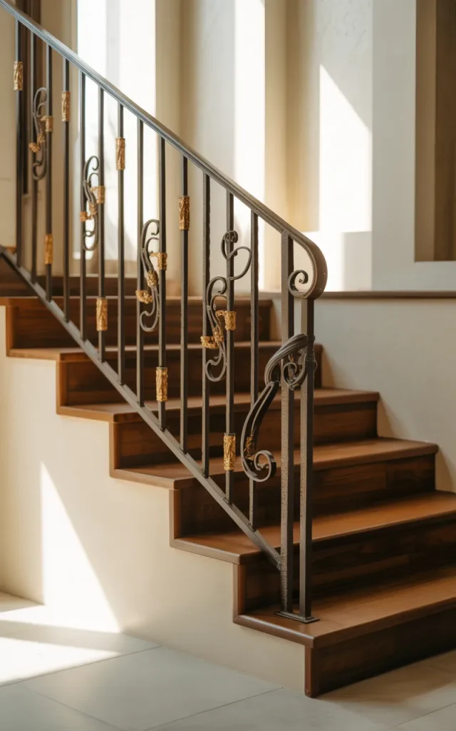Add gold accents to your wrought iron details