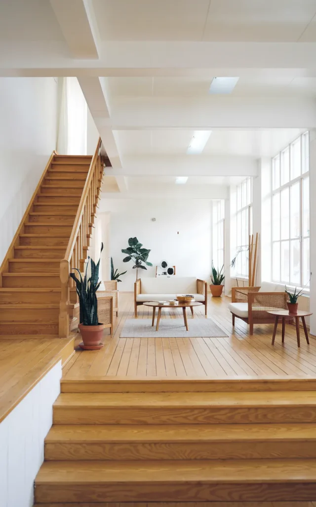 Blend Wooden Stairs Seamlessly with Matching Flooring