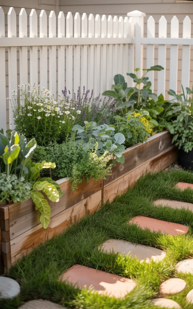Build a raised garden bed along one side.