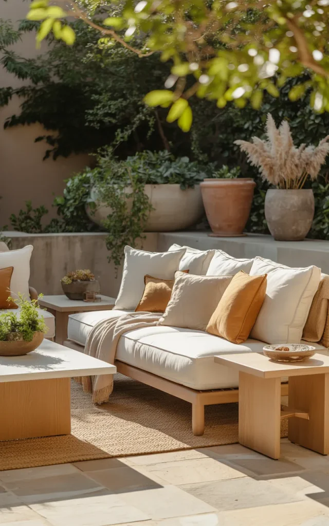 Choose a monochromatic patio color scheme.