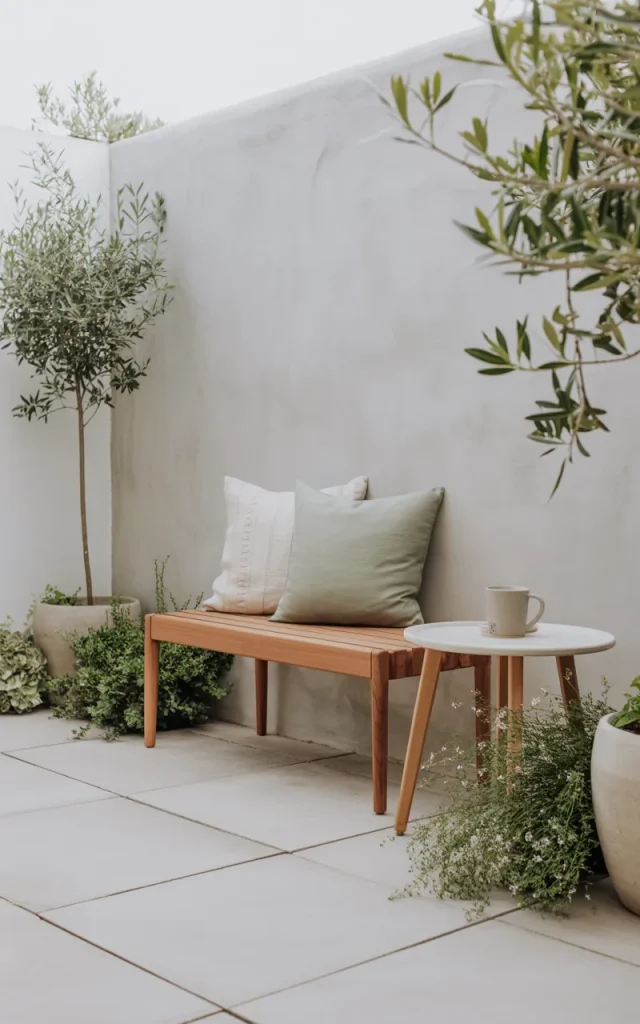 Choose a slim bench instead of bulky chairs