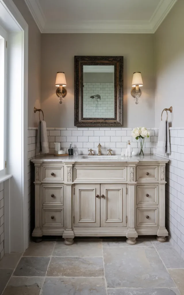 Create a border around the bathroom floor