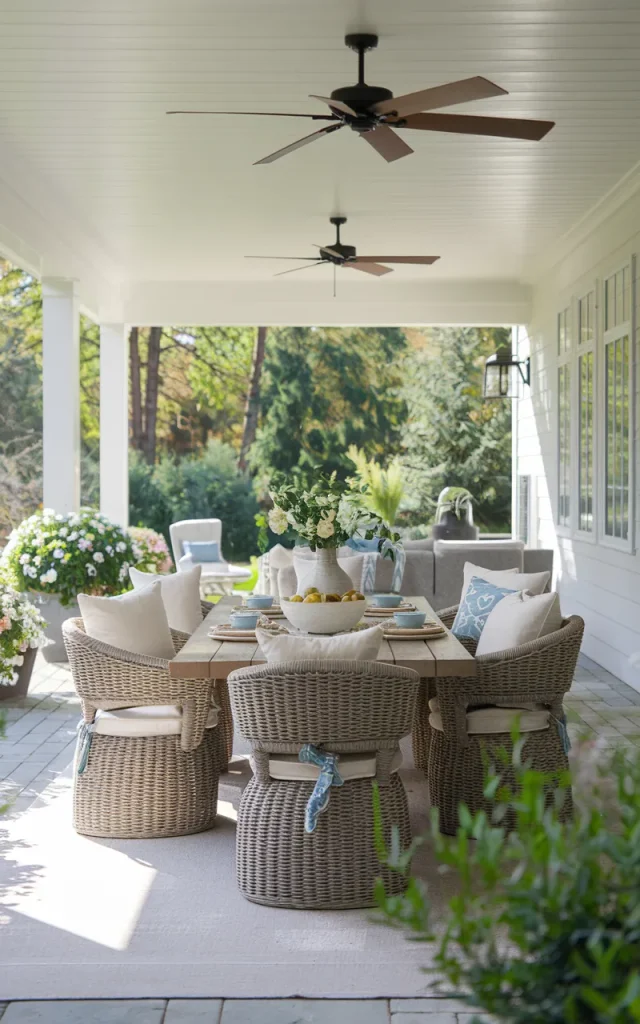 Create a covered dining area for everyday meals.