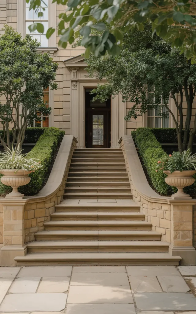 Create a wide staircase for a welcoming feel