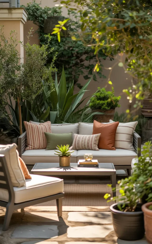 Create an outdoor living room with deep seating.