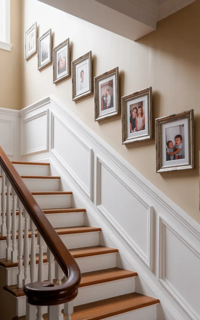 Frame family photos inside panel sections