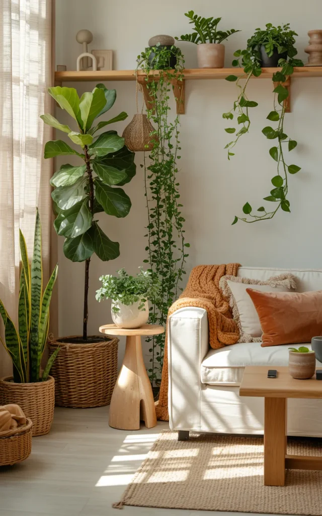 Frame the room with greenery