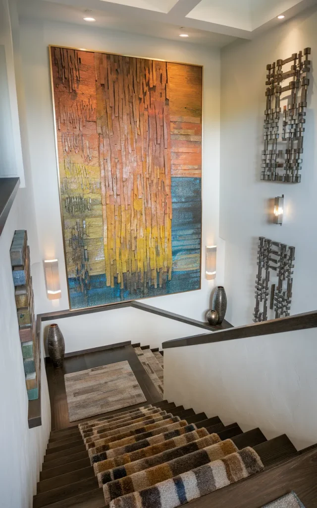 Hang an Oversized Statement Piece at the Landing