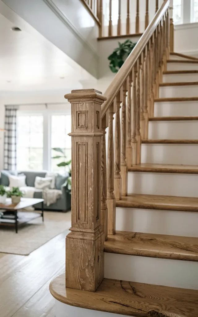 Install a Thick Oak Rail for Rustic Strength