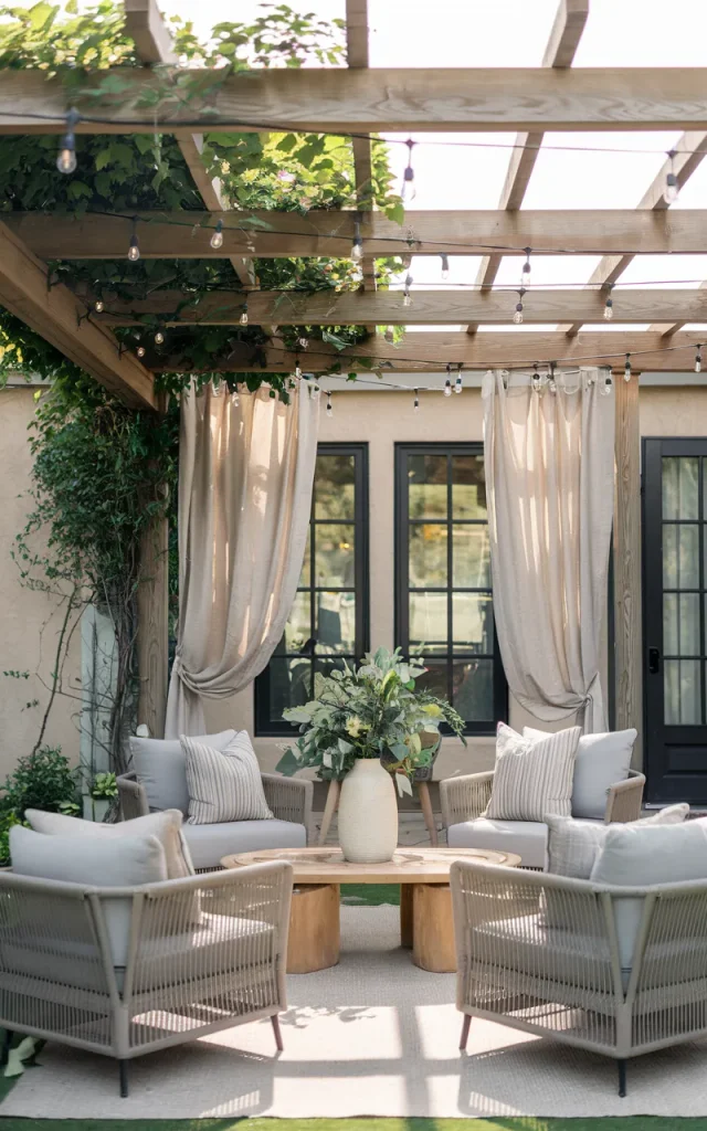 Install a pergola over the seating area.