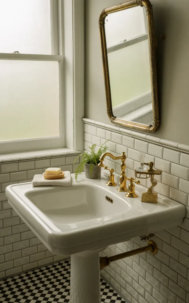 Install classic checkerboard flooring for timeless charm