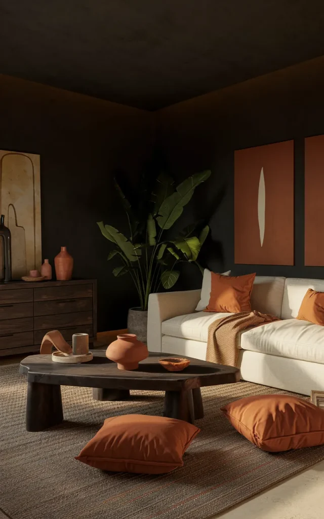 Introduce warm terracotta accents