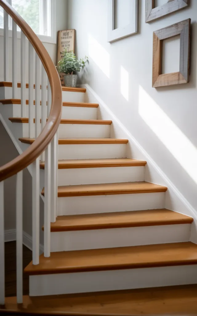 Paint the risers a soft creamy white
