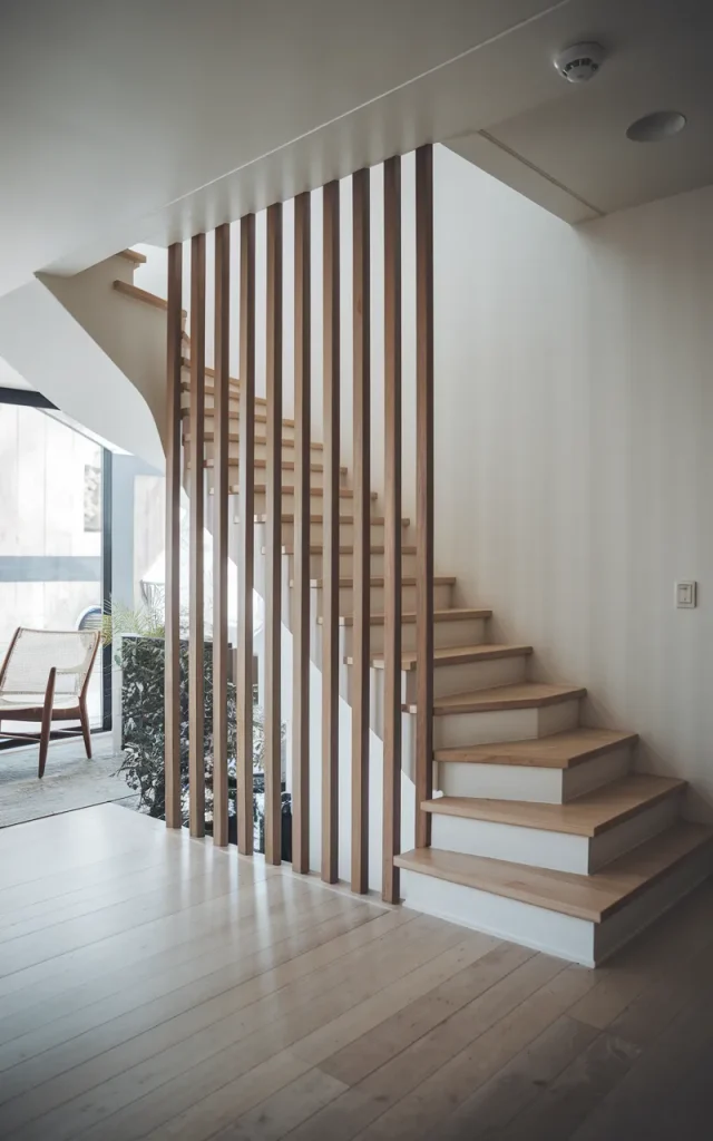 Replace bulky railings with sleek vertical slats