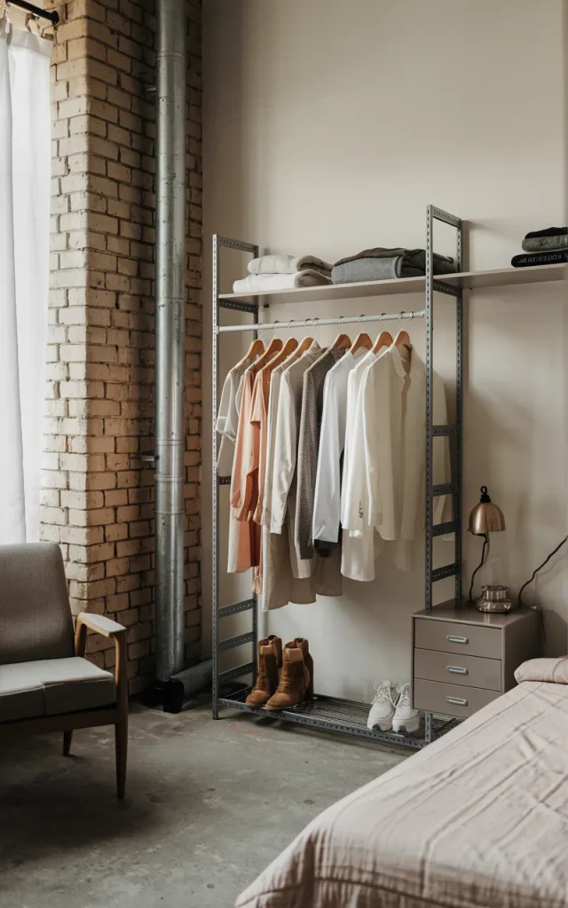 Replace heavy wardrobes with open clothing racks