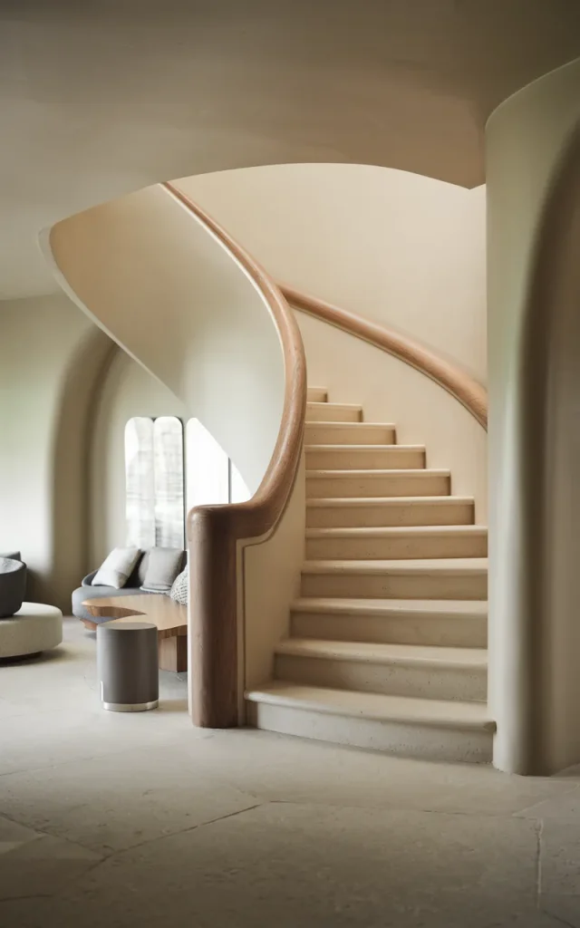 Soften the Look With a Rounded, Thick Handrail