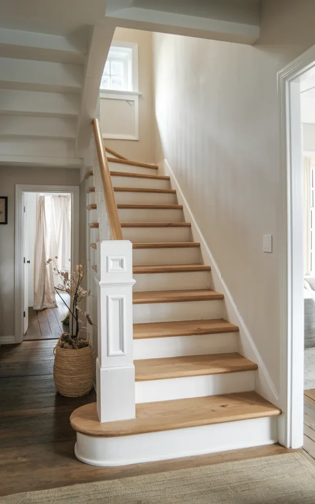 Swap heavy carpet for natural wood tones