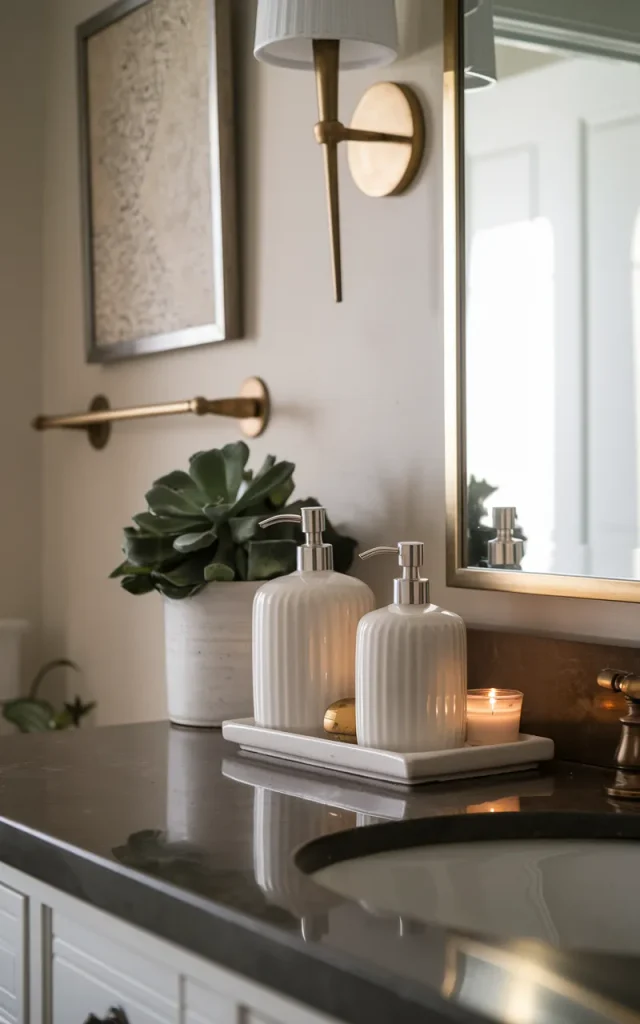 Upgrade the soap dispenser for a polished finish.