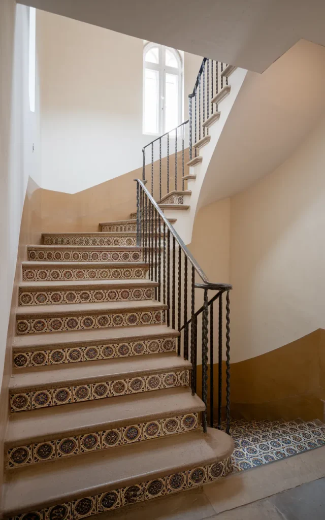 Use patterned tile on stair risers