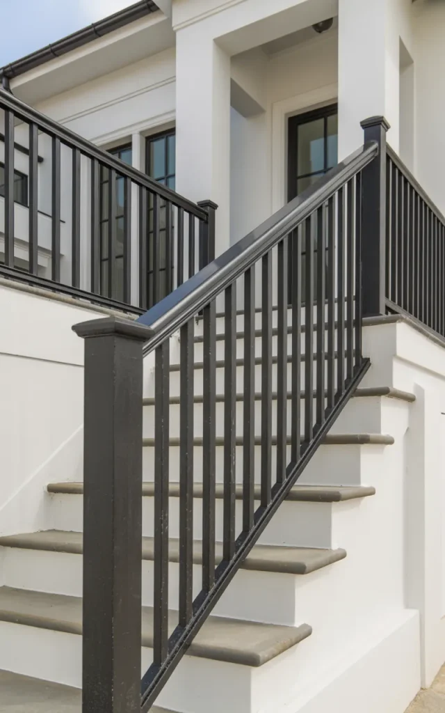 Add Black Metal Railings for Contrast