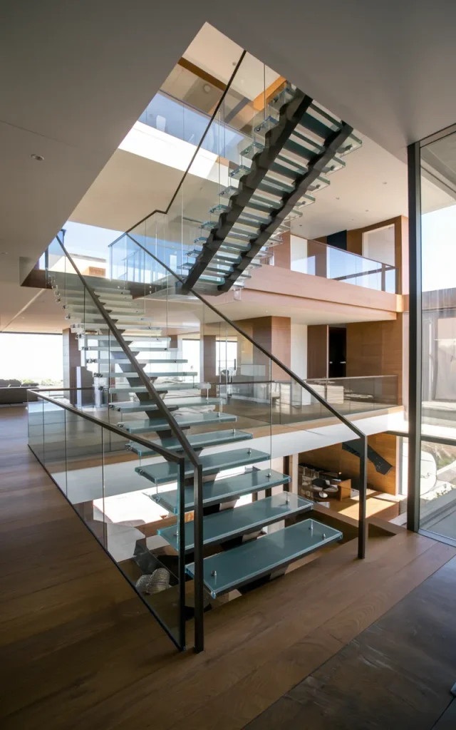 Add floating glass landings between floors 🪜