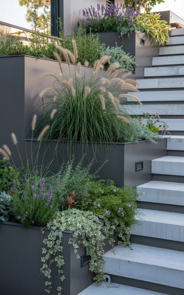 Integrate Planter Boxes Into the Stair Design